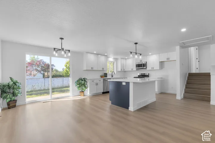 Open Dining Area With NEW Sliding Door & Kitchen