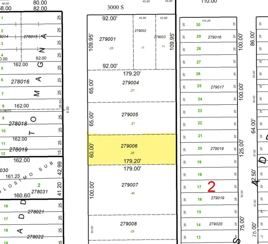 Tax Map. Outlining parcel boundaries and dimensions for the property