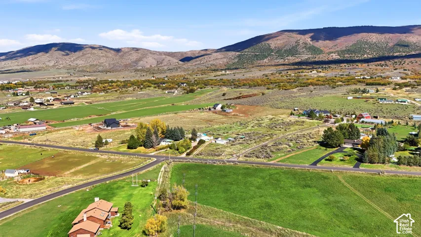 Expansive acreage featuring established lawns, mature trees, and mountainous terrain