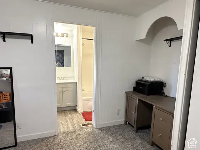 bedroom access door to the bathroom