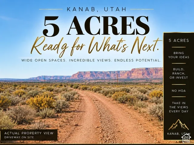 Property Listing. Detailing physical attributes and site accessibility of the property in Kanab, Utah