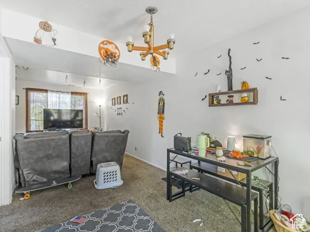 Unit B-Living room and dining room