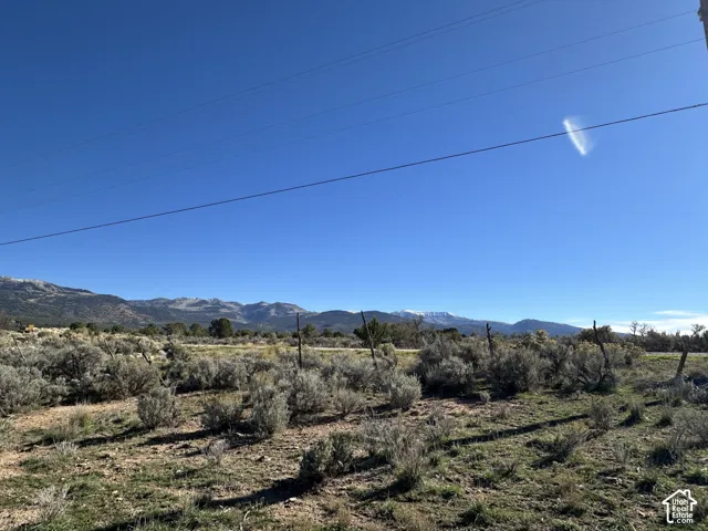 Expansive lot featuring native high-desert vegetation, mountainous horizon, and clear sky