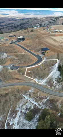 Elevated parcel featuring paved road access, sloped terrain, and established mountain vegetation