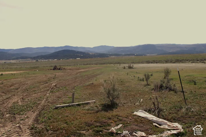 Expansive acreage featuring natural topography and mountain range backdrop