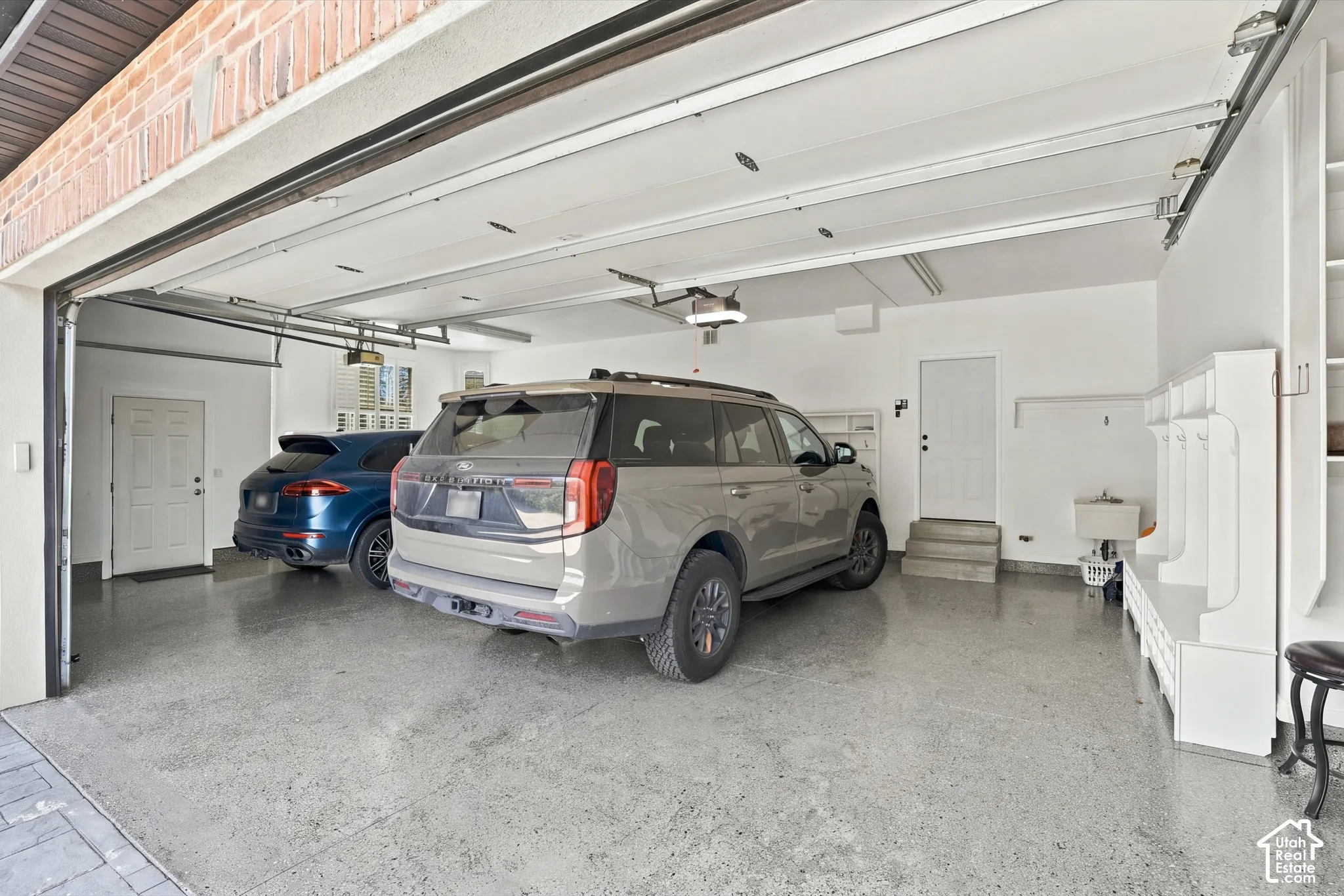 Attached three-car garage