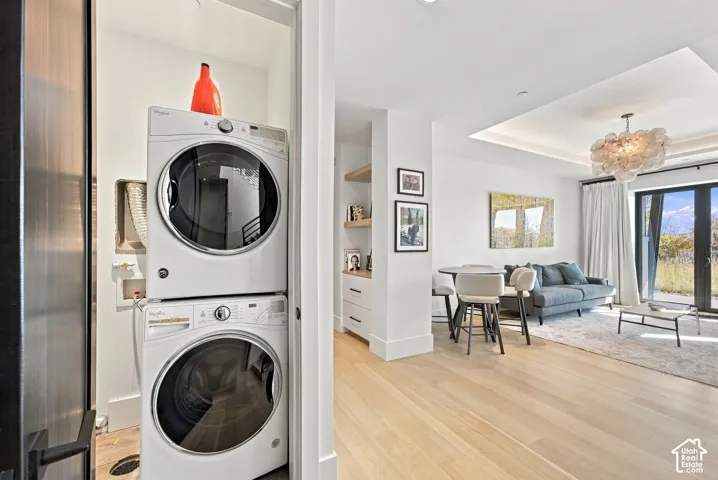 Convenient guest quarters laundry space