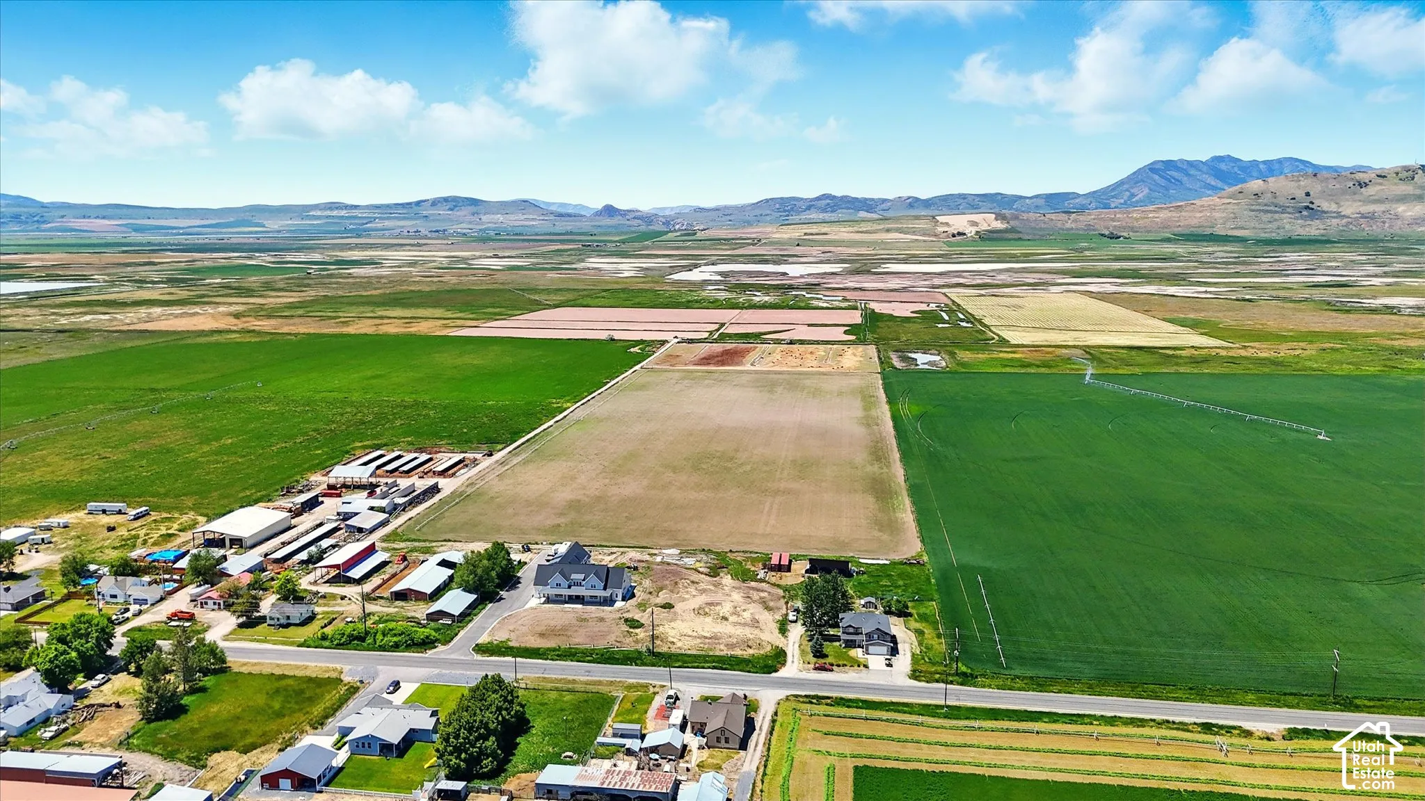 Expansive agricultural acreage featuring mountain backdrops and open rural terrain