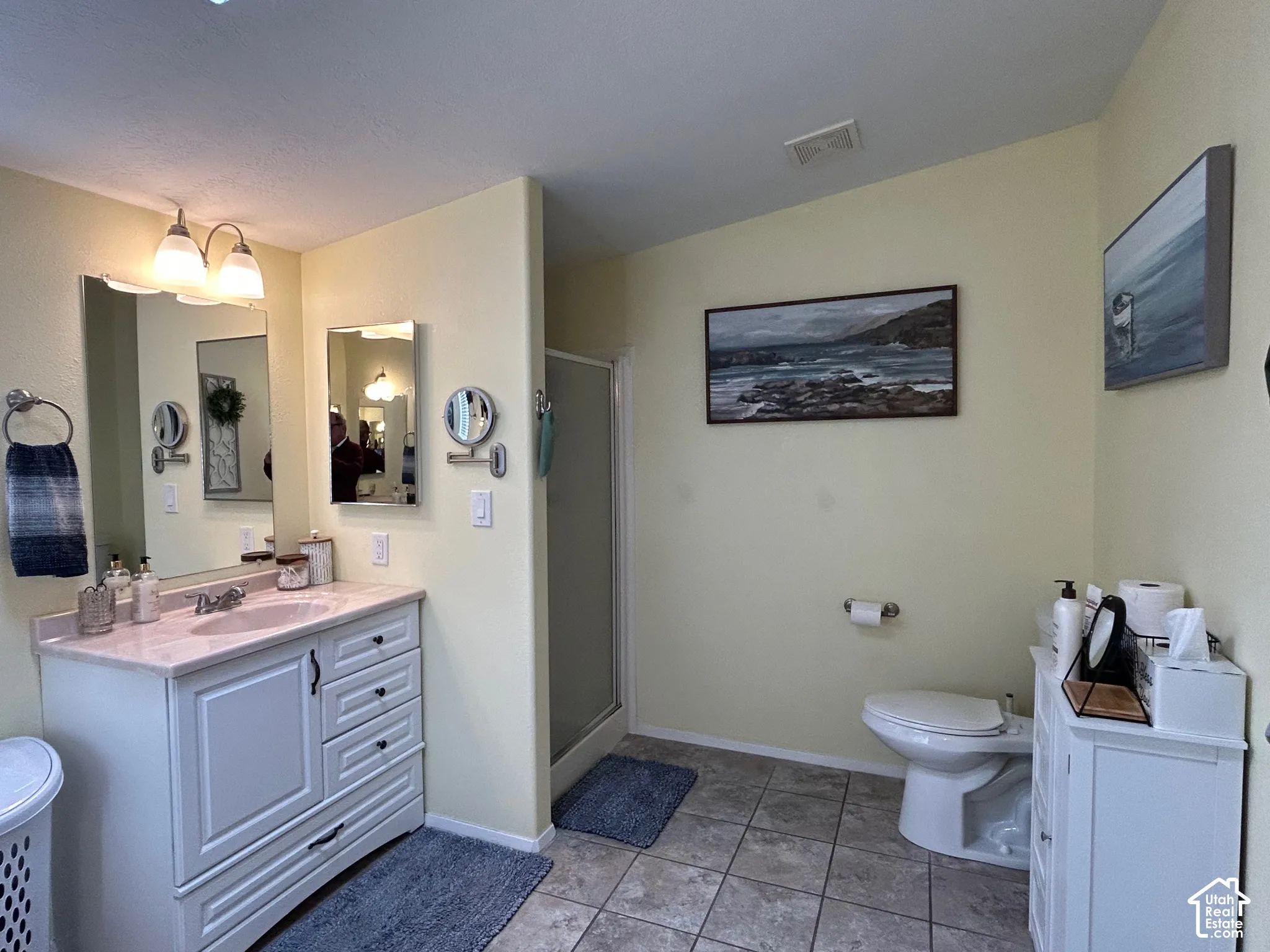 Large primary bathroom area