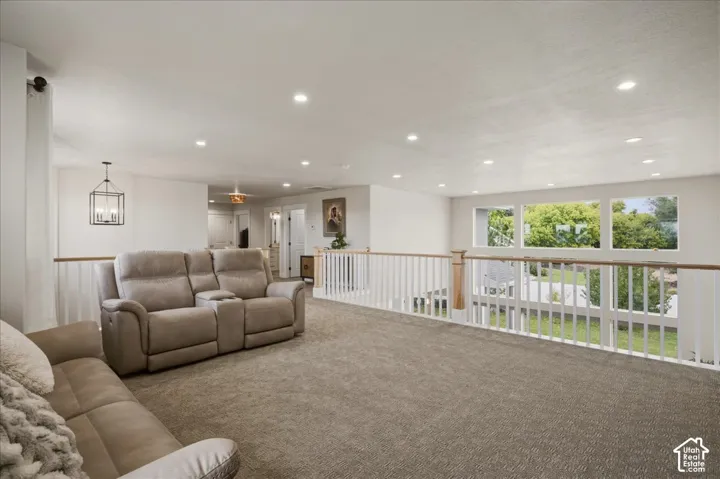 Spacious loft family room gives multiple options for entertaining and relaxing