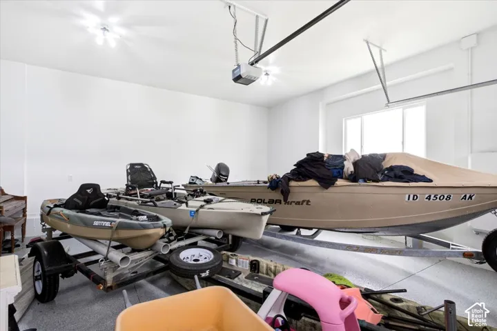 Fully finished garage with epoxy floors & oversized doors