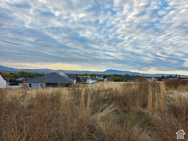 Undeveloped lot featuring native vegetation and expansive mountain horizon