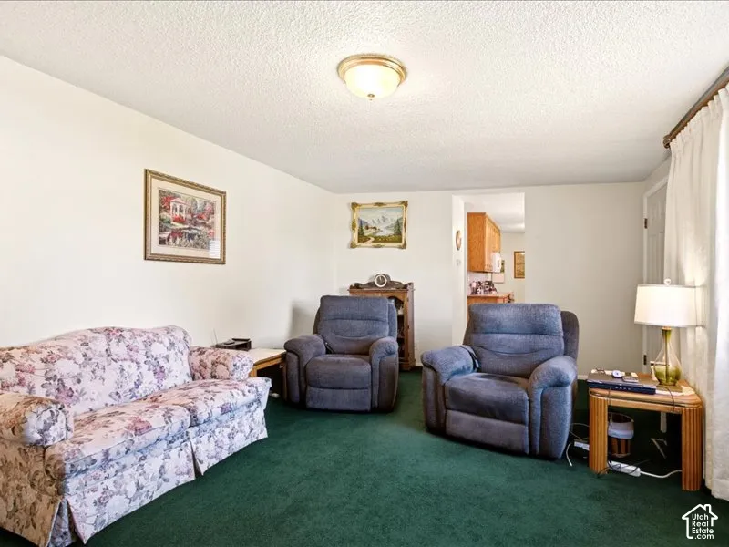 Interior room featuring wall-to-wall carpeting and a flush-mount ceiling light fixture