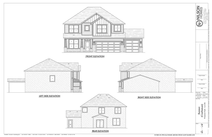Architectural Elevation Drawings. Illustrating the exterior dimensions and structural orientation of the property