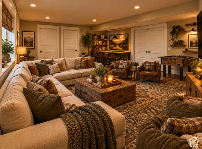 Basement living room AI