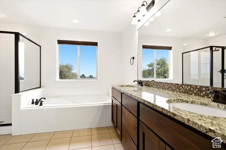 Primary suite's large bathroom