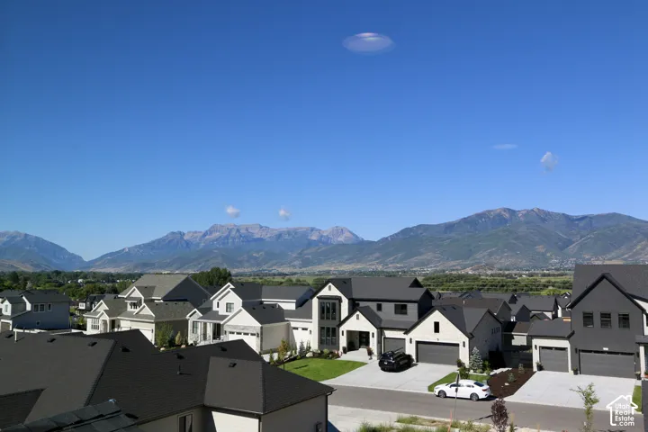 View from loft showcasing prominent mountain range backdrops