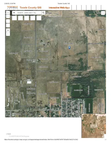 County GIS Map. Aerial survey indicating parcel boundaries and land features for the property