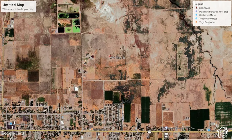 Aerial Map. Identifying the location of the property and nearby points of interest