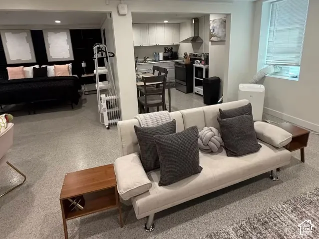 Apt 2.  632 SF. UnitOpen-concept interior.