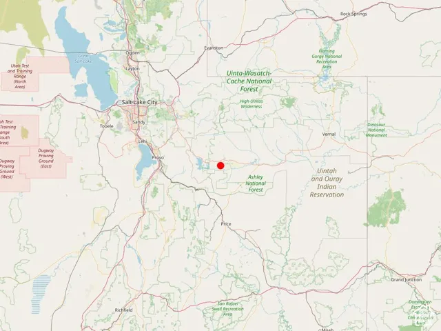 Geographic Location Map. Identifying the regional positioning of the property within Utah