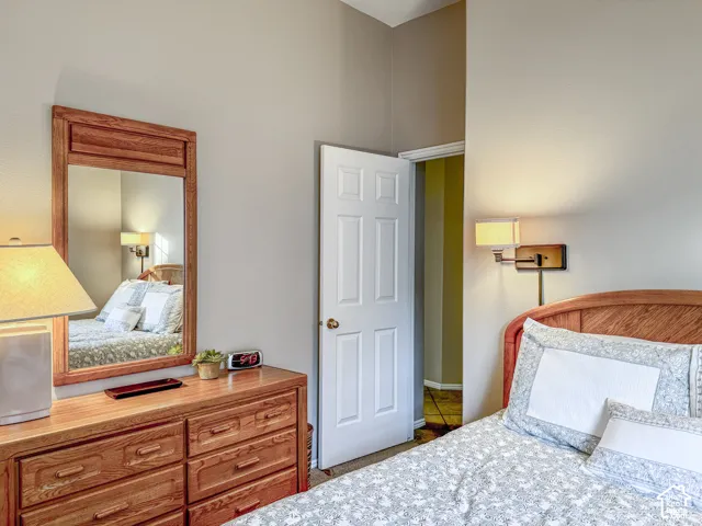 Wall-mounted light fixtures and a six-panel interior door