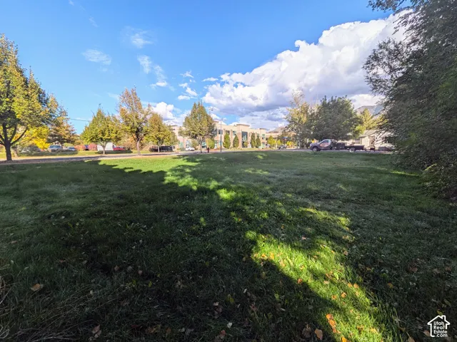 Open lot featuring expansive green space and mature trees