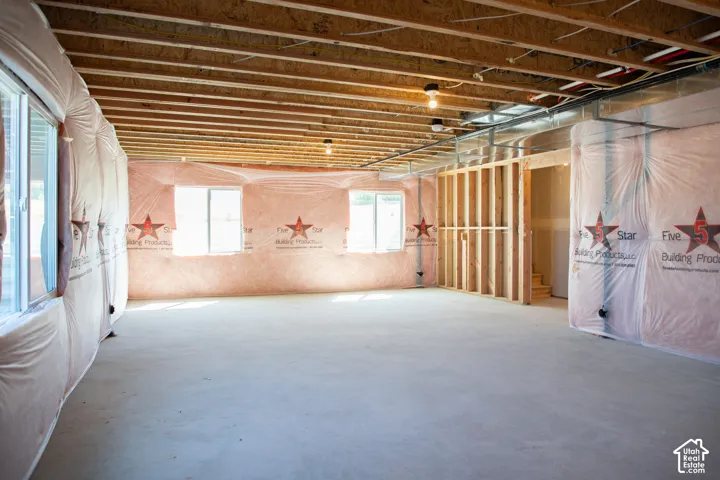 View of unfinished basement