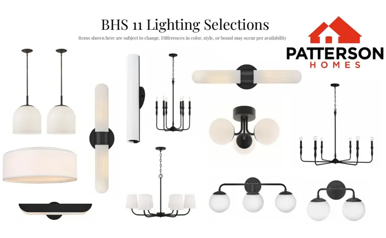 Lighting Selections. Cataloging available lighting fixtures for the property