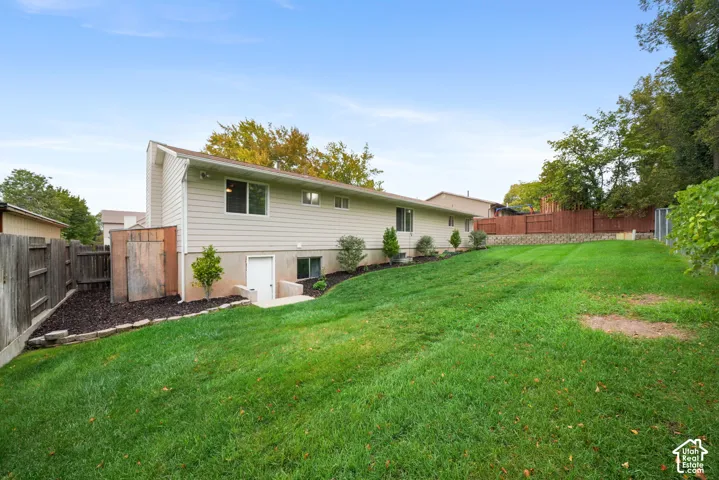 Backyard and storage shed