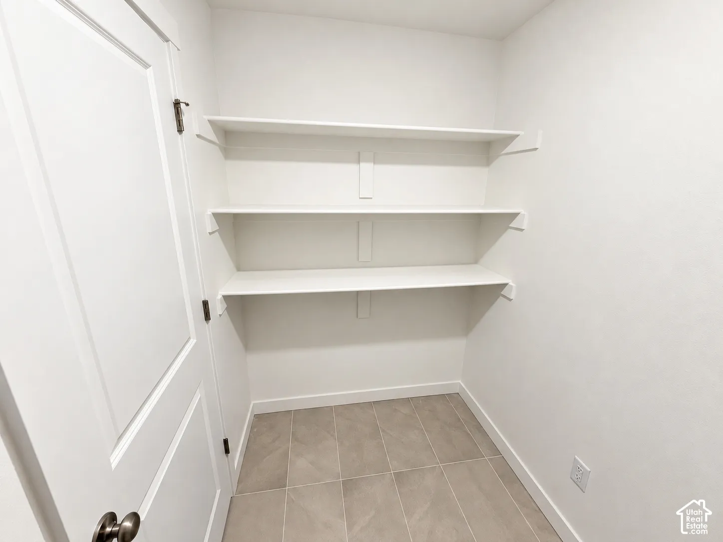 Built in shelving in laundry room