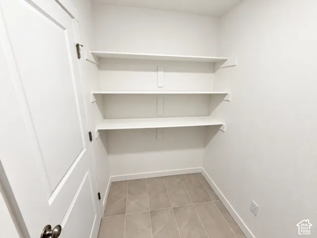 Built in shelving in laundry room