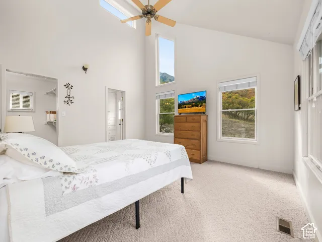 Master, vaulted ceiling, large windows.