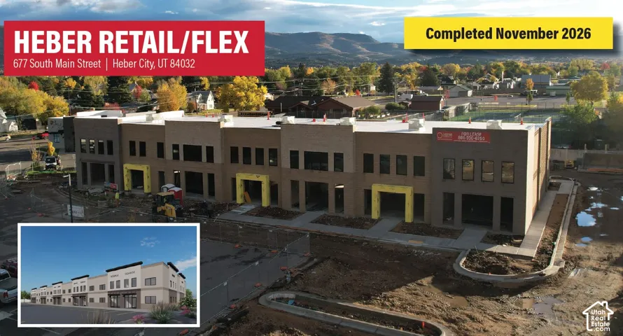 Commercial Property Marketing Material. Depicting the construction progress and site specifications for the property