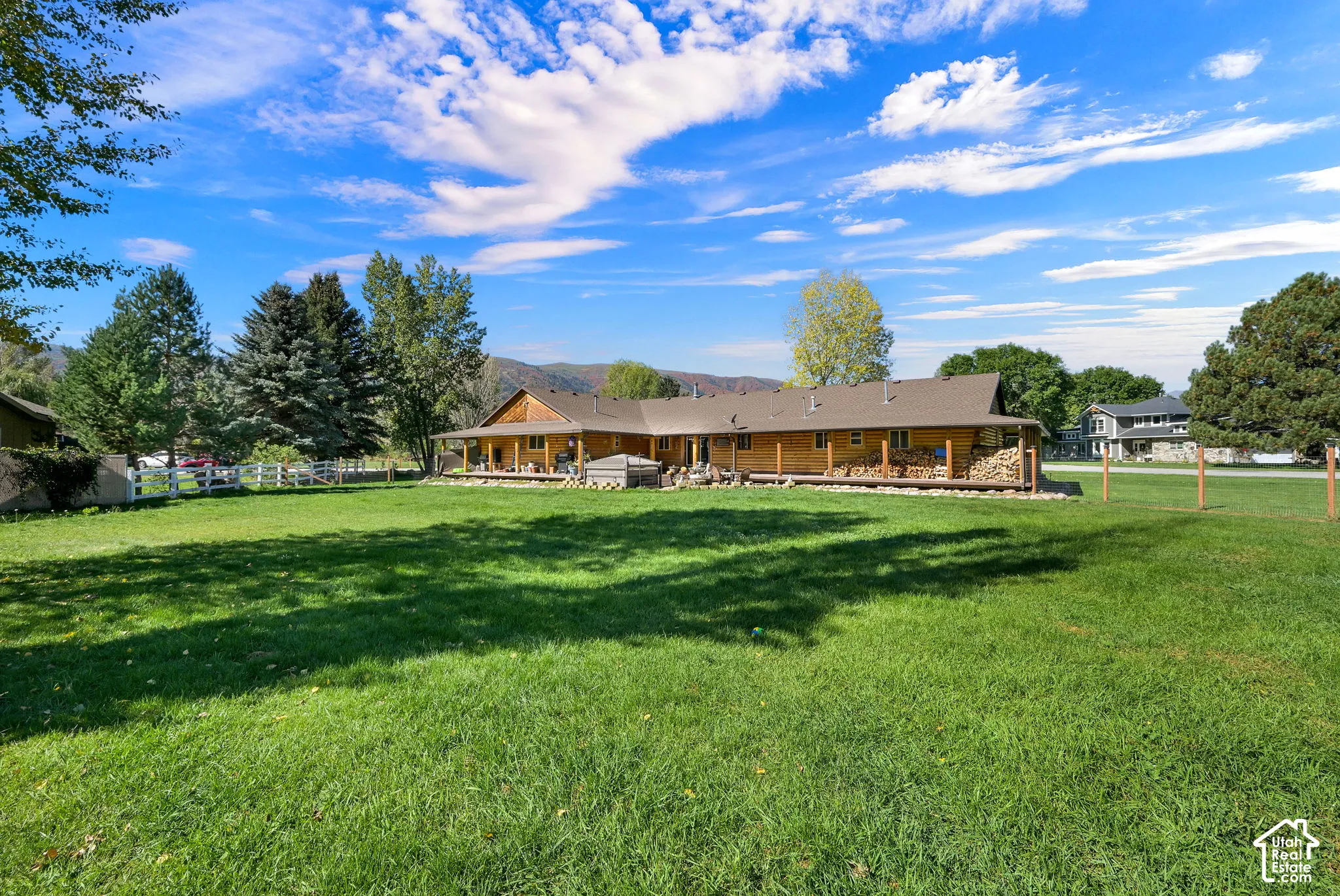 View of the back of the home from the .94 acre lot