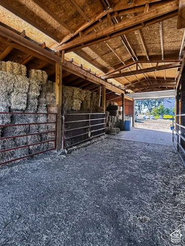 Barn interior.