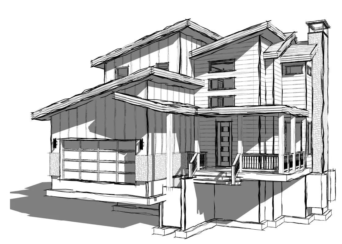 Architectural Rendering. Illustrating the exterior structure and design specifications of the property