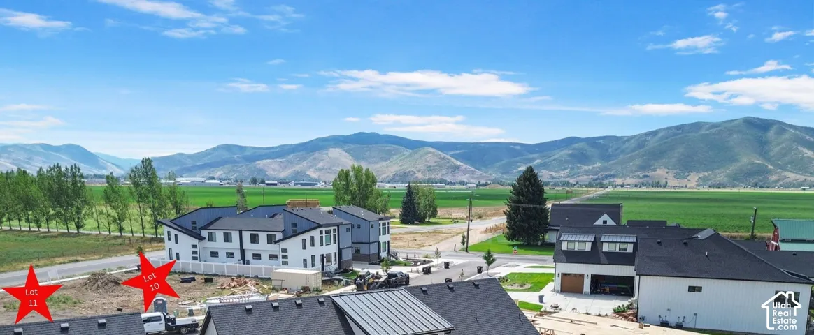 Residential land parcels marked Lot 10 and Lot 11, featuring open topography and mountain scenery
