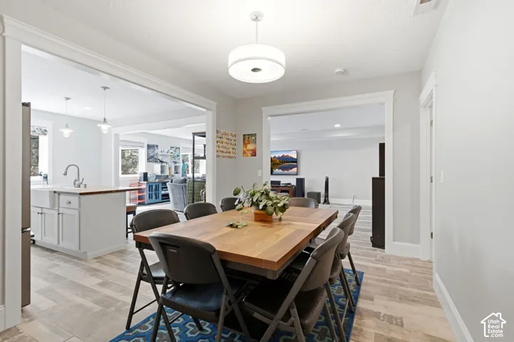 Lower level-ADU dining are with view into kitchen and family room