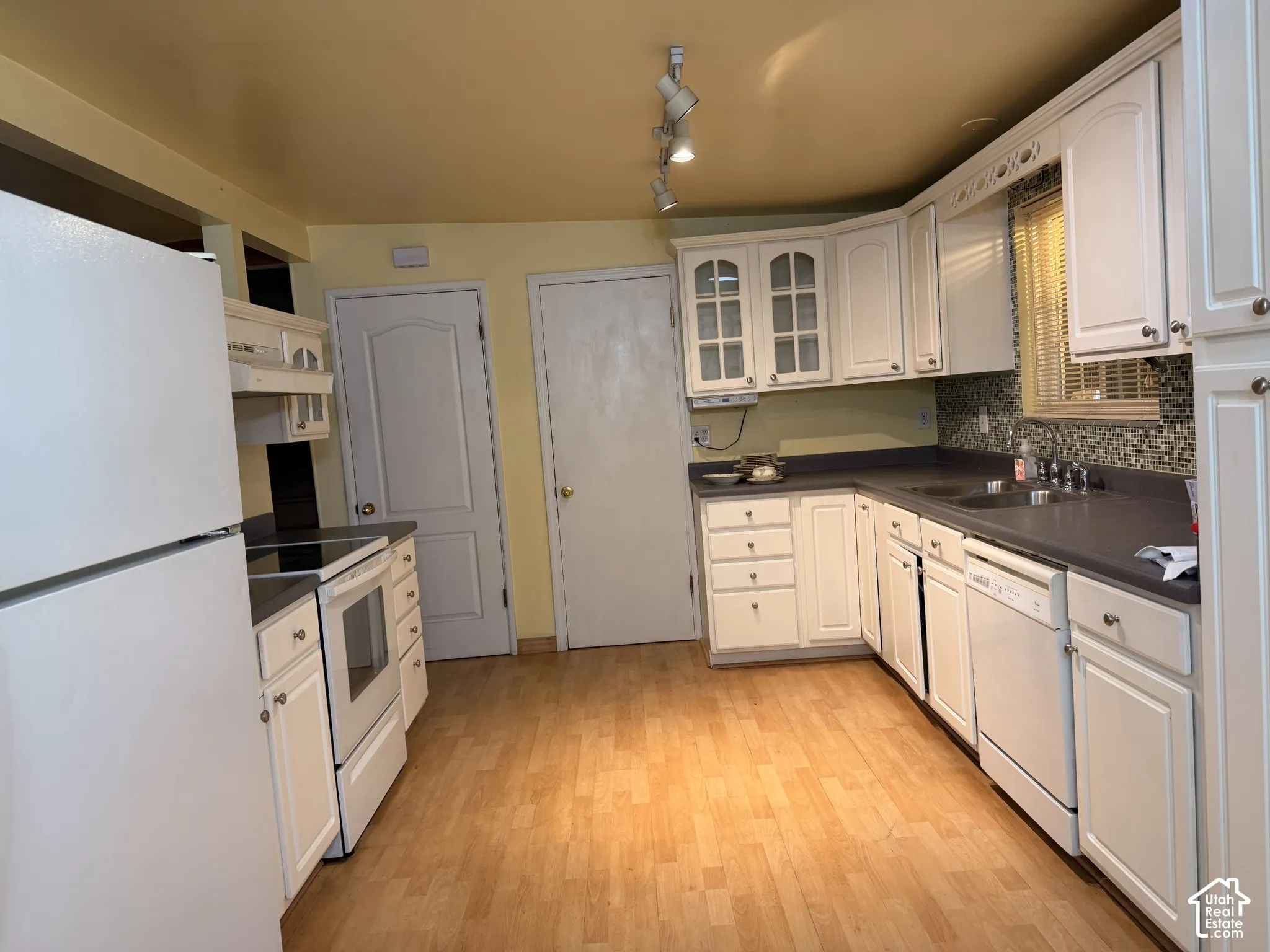 Updated kitchen (half bath is the 1st door on the right)