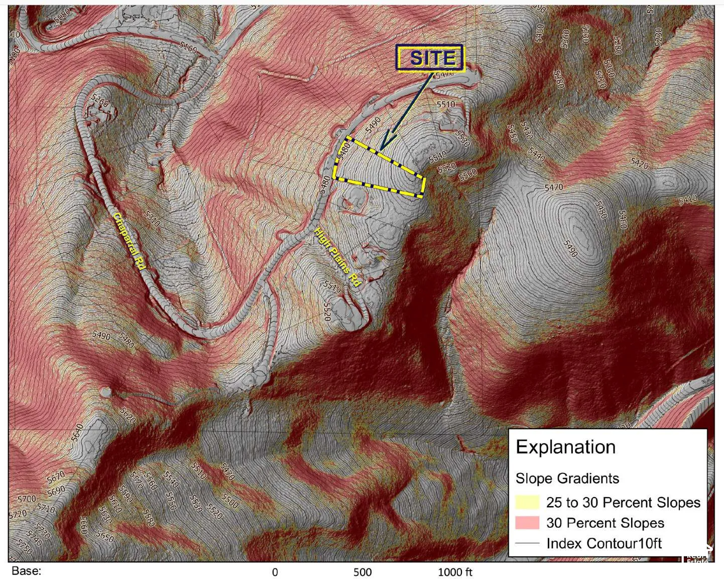 Topographic Survey. Illustrating elevation changes and slope gradients across the property