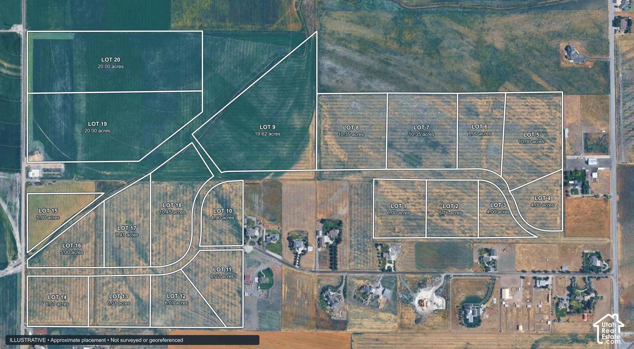 Land Survey Map. Illustrating the parcel boundaries and designated lot divisions for the property