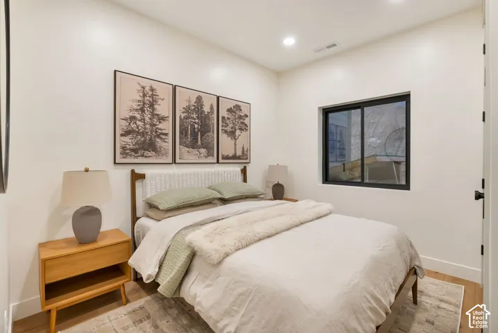 Neutral-toned interior featuring recessed lighting