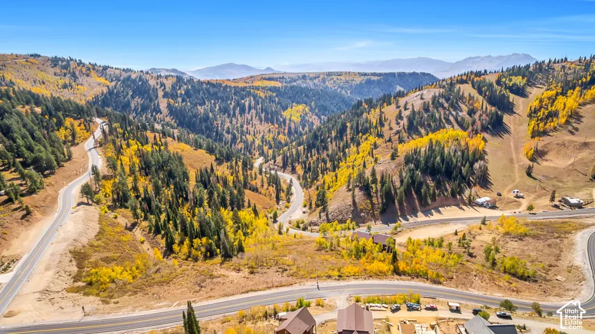 Aerial perspective of the site in Fall