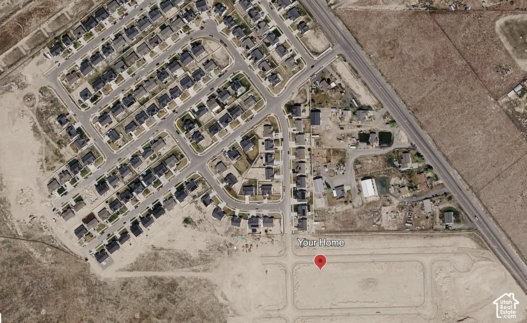 Aerial Site Plan. Illustrating the physical placement of the property within the development area