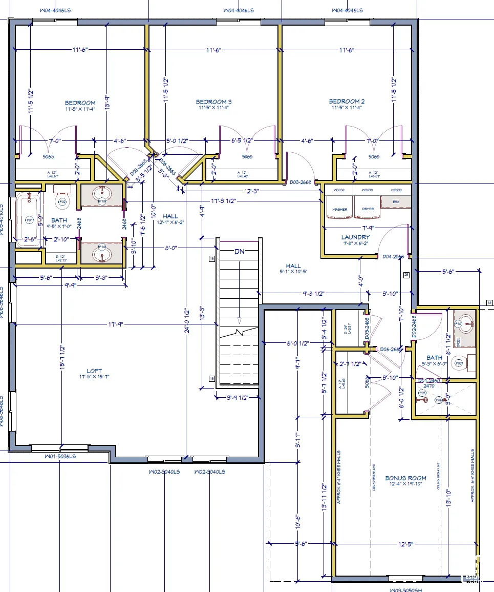 Floor plan, 4 beds, 2 baths, laundry room, and big Loft area
