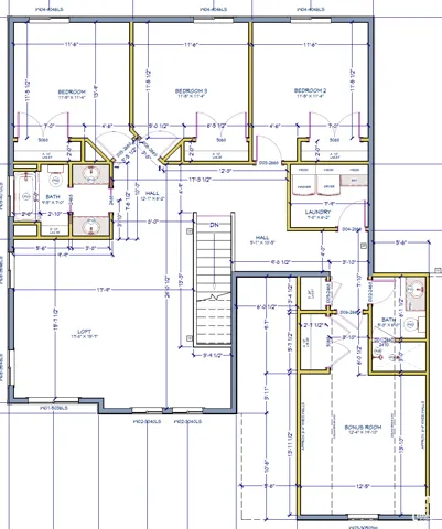 Floor plan, 4 beds, 2 baths, laundry room, and big Loft area