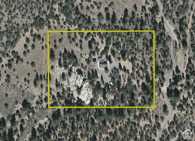 Aerial Survey Plat. Depicting the boundaries and parcel extent of the property