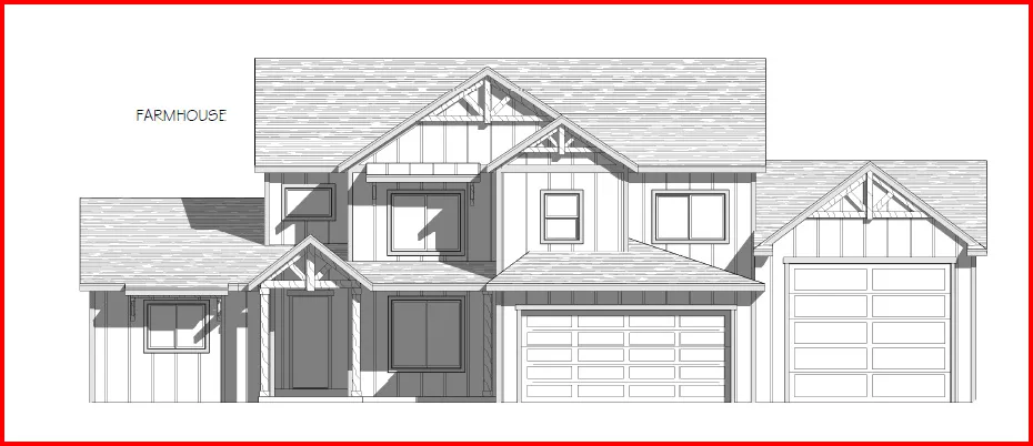Architectural Elevation. Representing the front exterior facade of the property