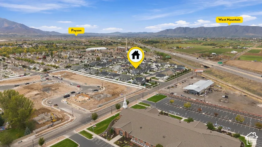 Aerial perspective highlighting proximity to West Mountain and the Payson area